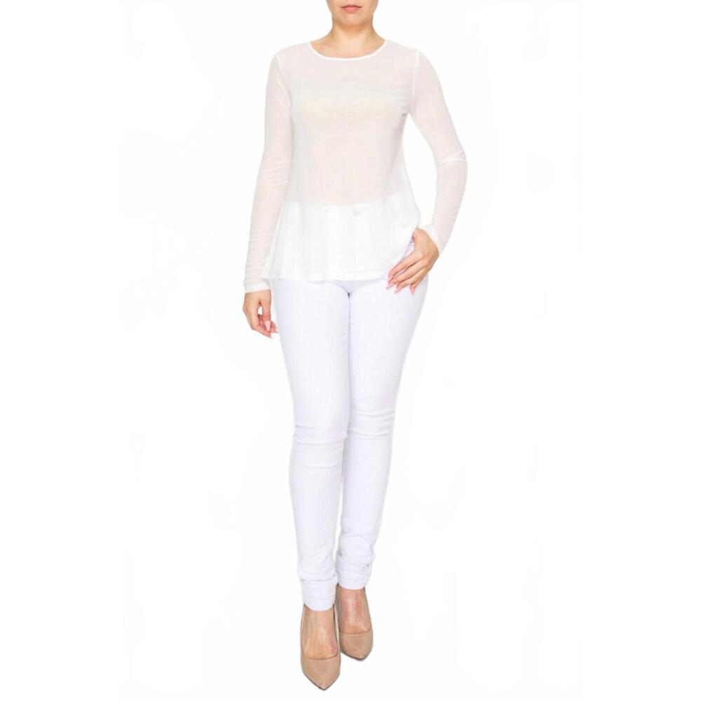 NEW ORIGAMI on a dime mesh top in beige